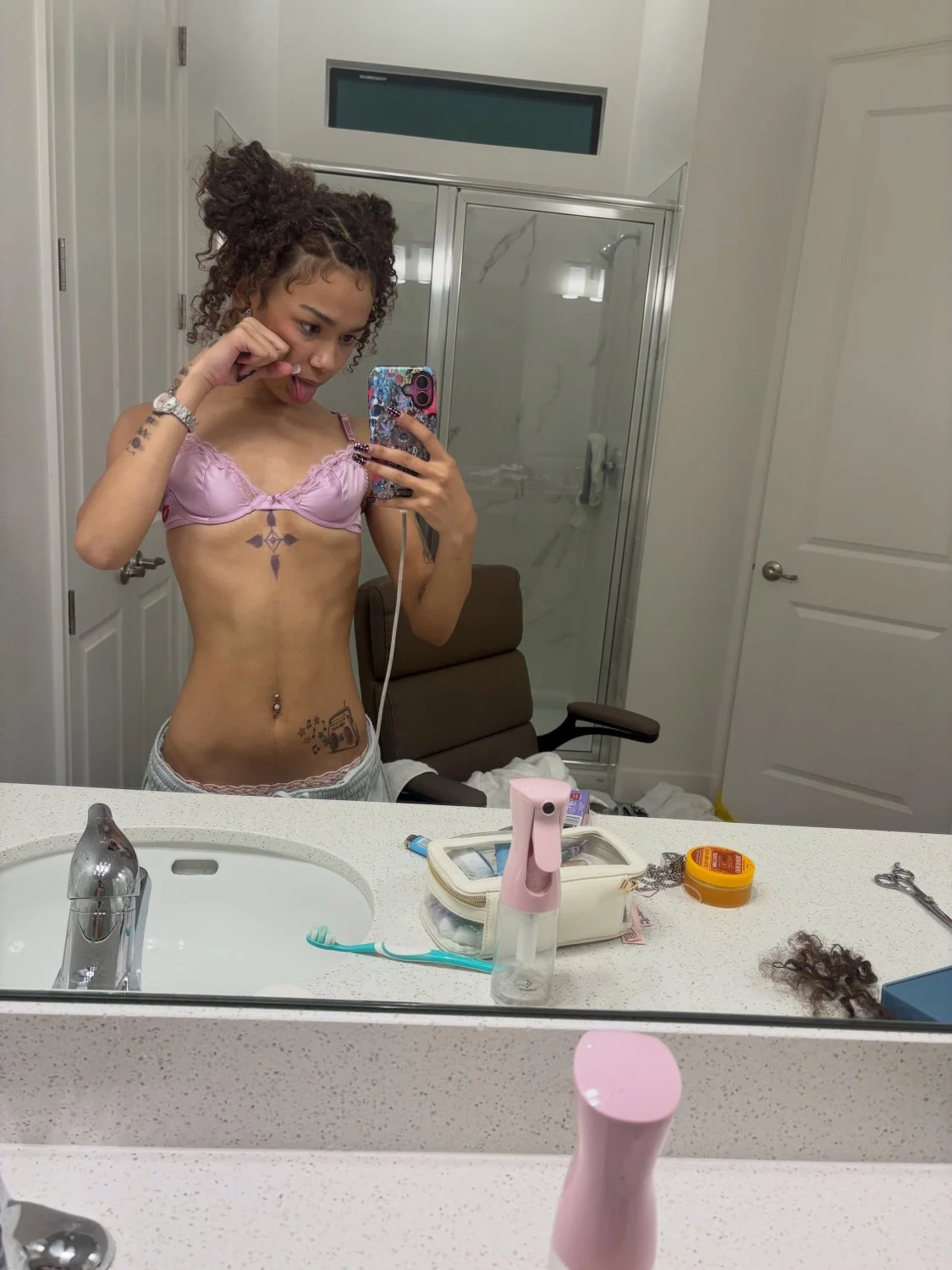 Sexy skinny petite mixed baddie image 15