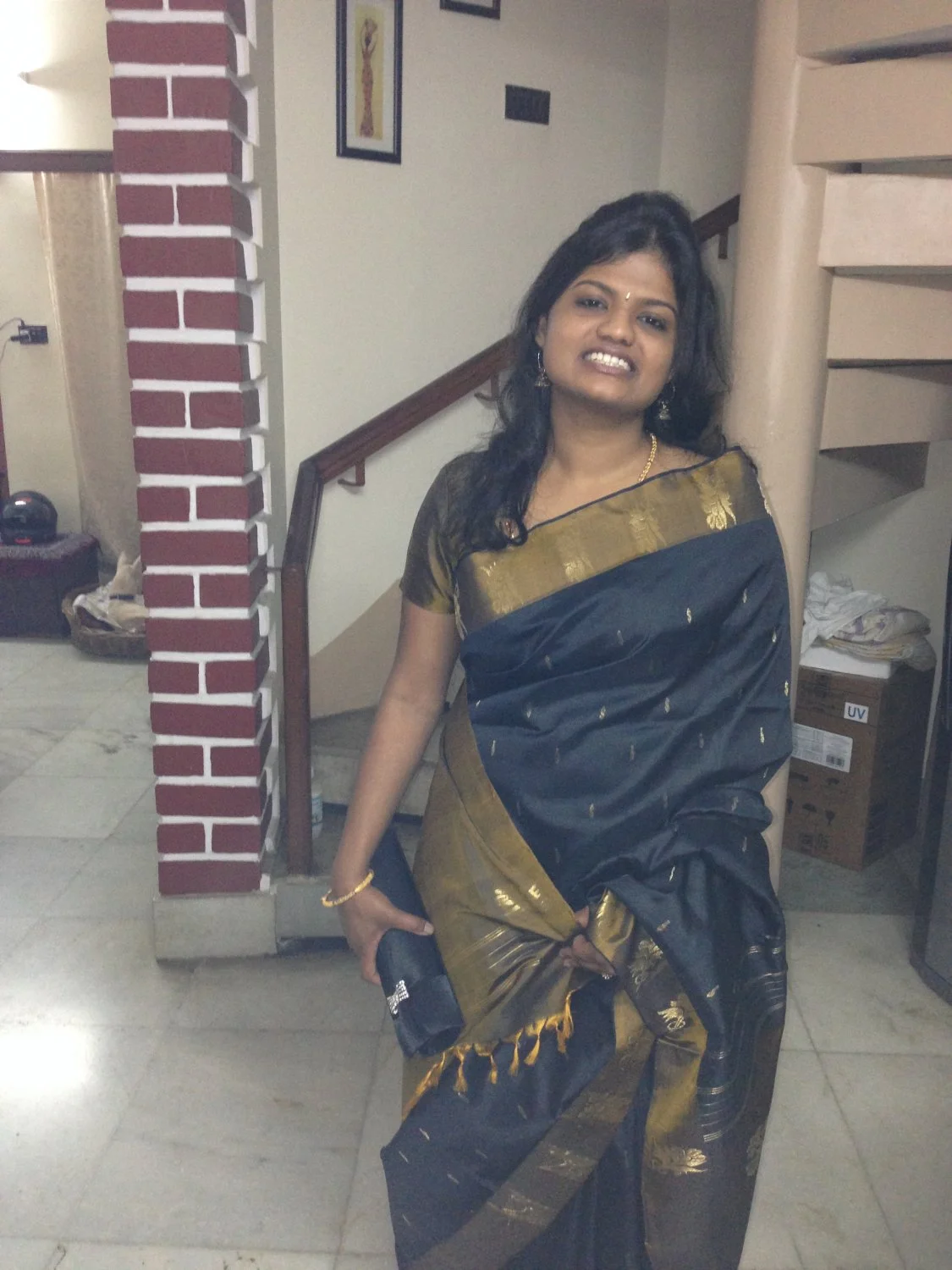 Young Namrata shows her perky brown tits image 4