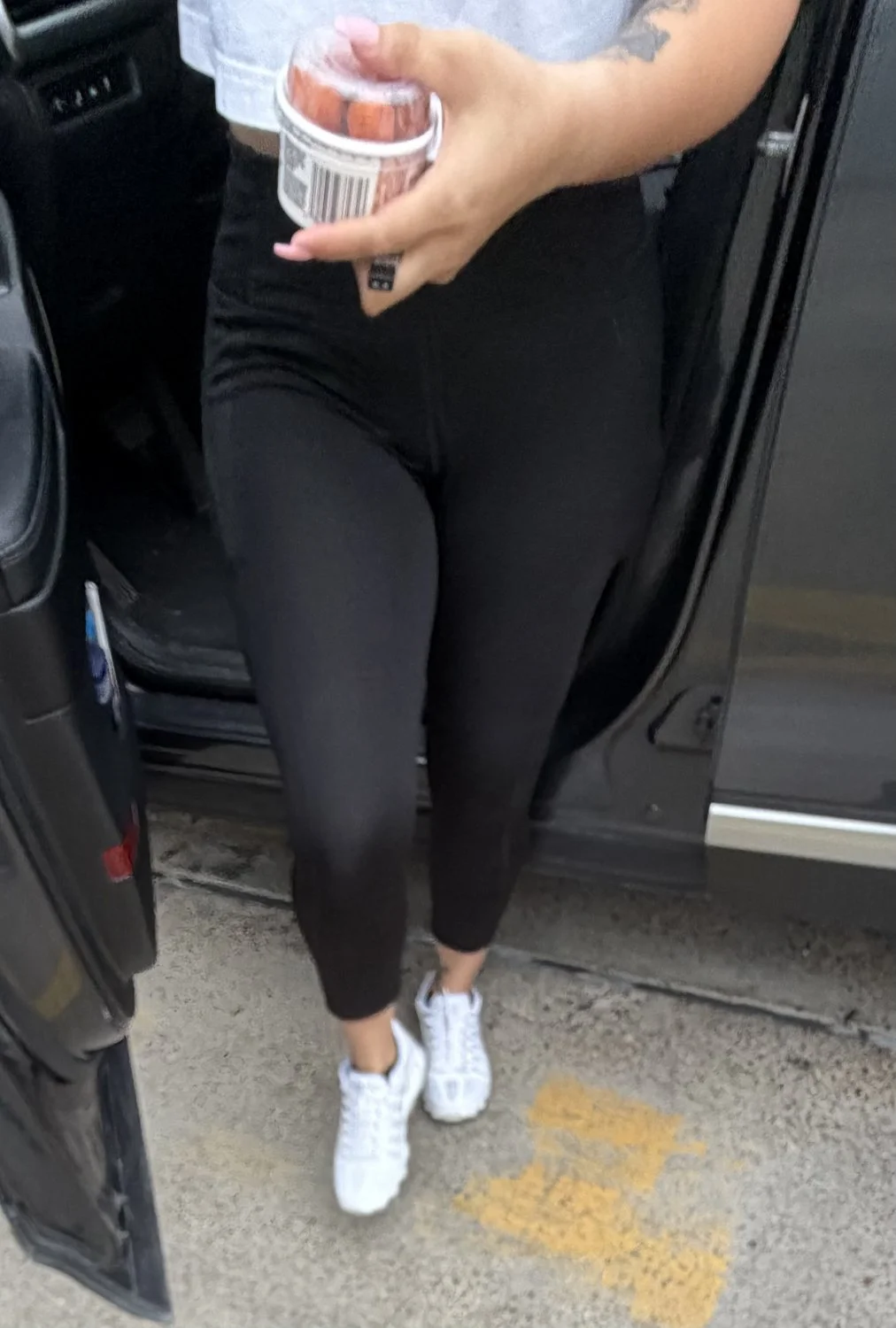 Creep shots of thick Latina ass in black leggings part 2 main image