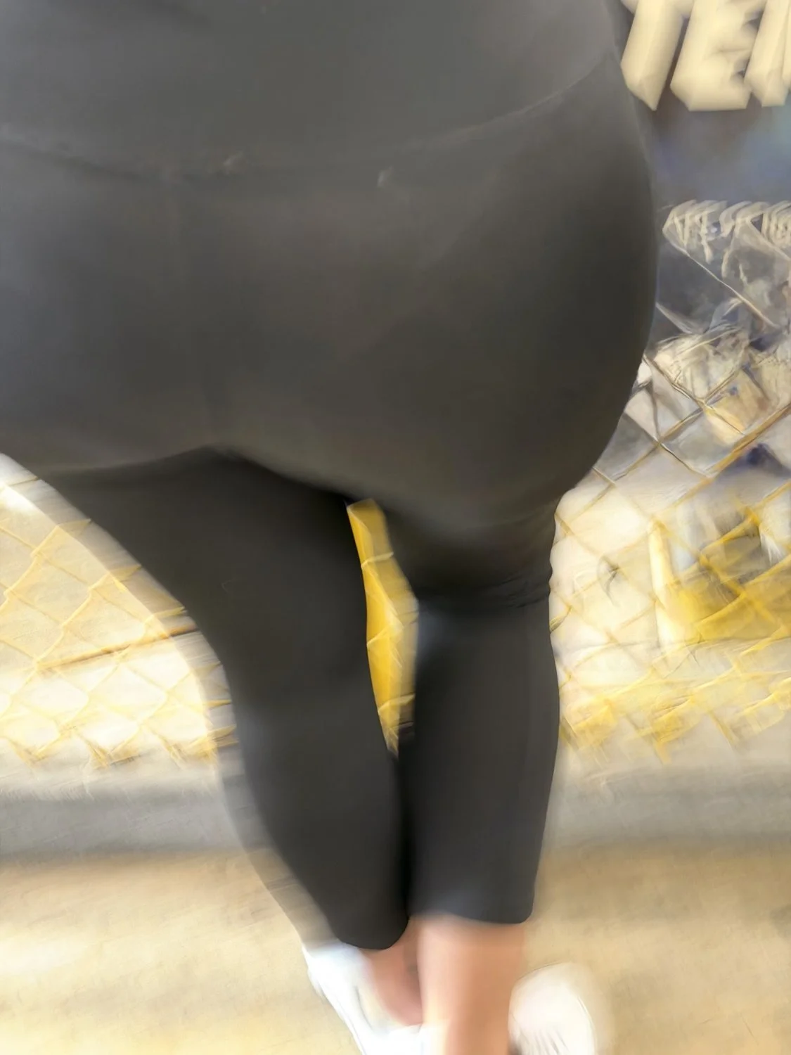 Creep shots of thick Latina ass in black leggings part 2 image 6