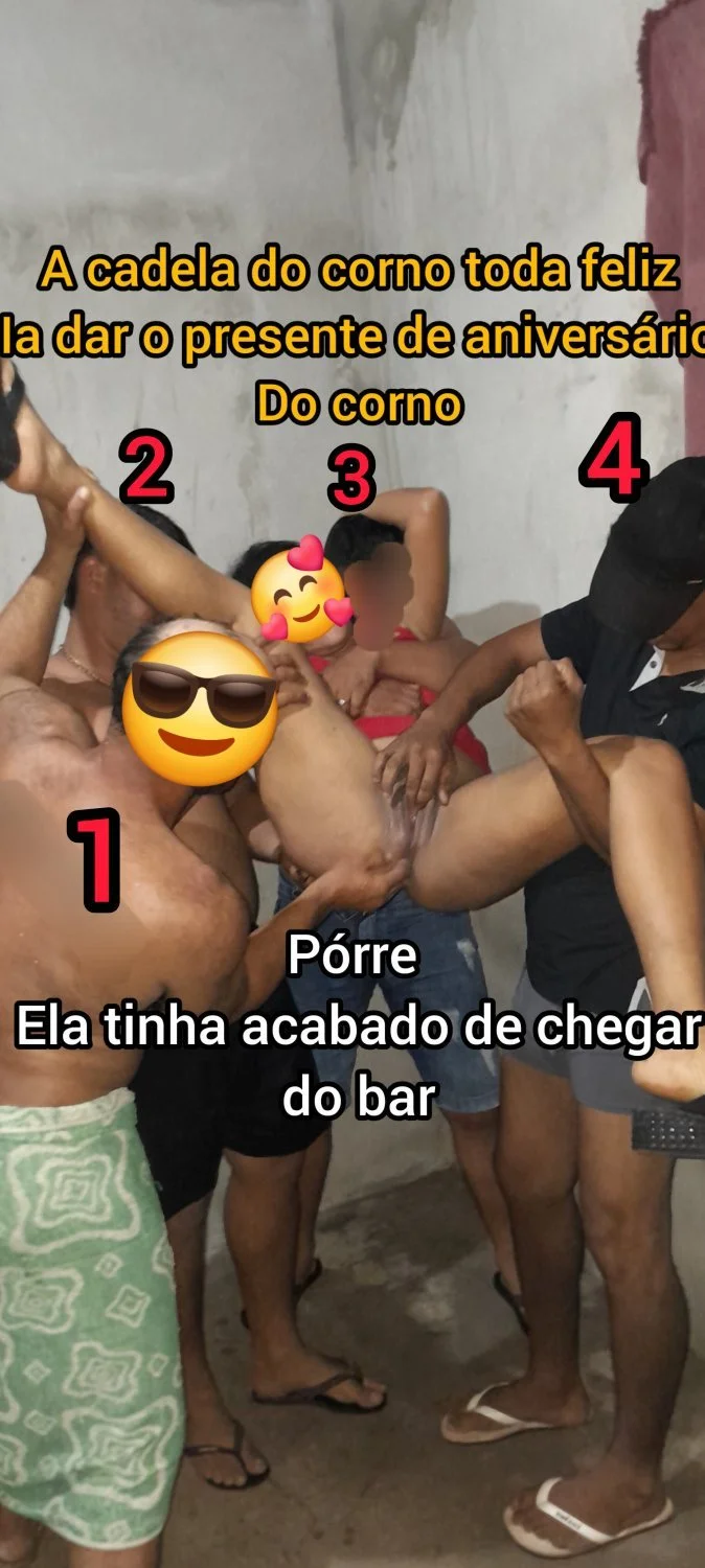 Comemoração do aniversário do corno com os amigos no bar, em casa a esposa era o presente dos amigos image 2