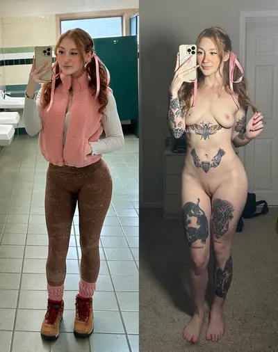 Perfect amateur tattooed pale Redhead shows off- pawg cover image