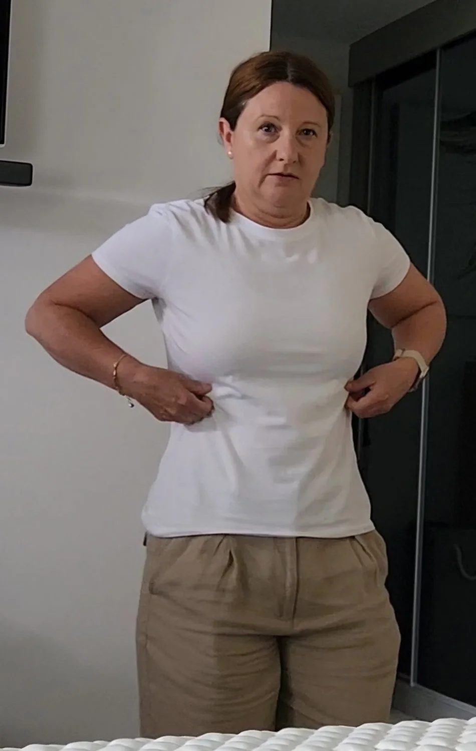 Mature 5ft wife ready to show her little boobs, pick an outfit to see... image 3