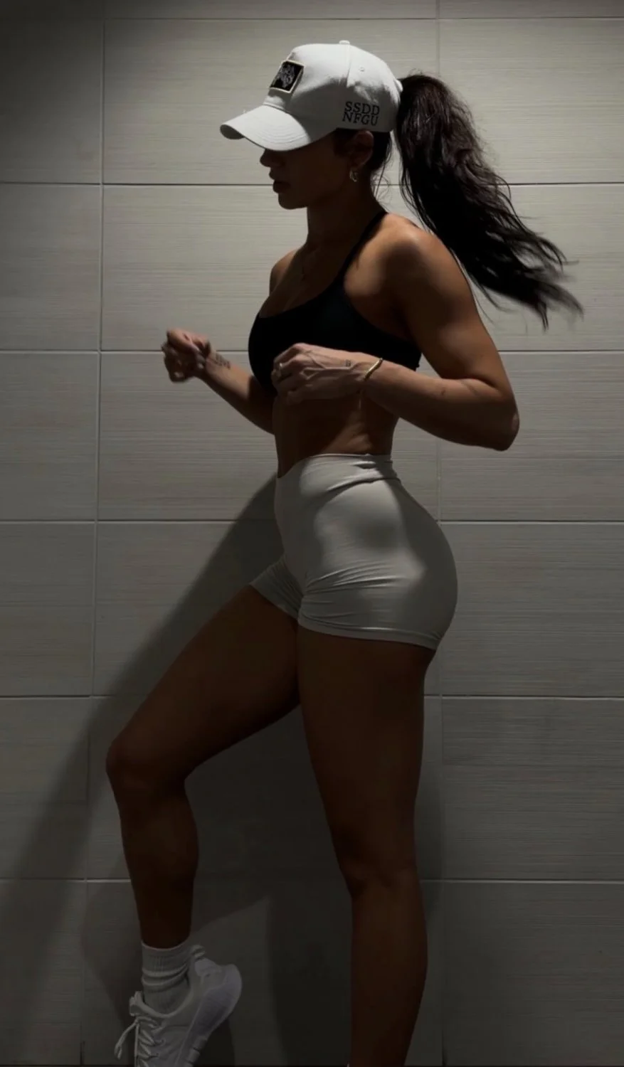 Hot dark haired gym slut with tight body image 22