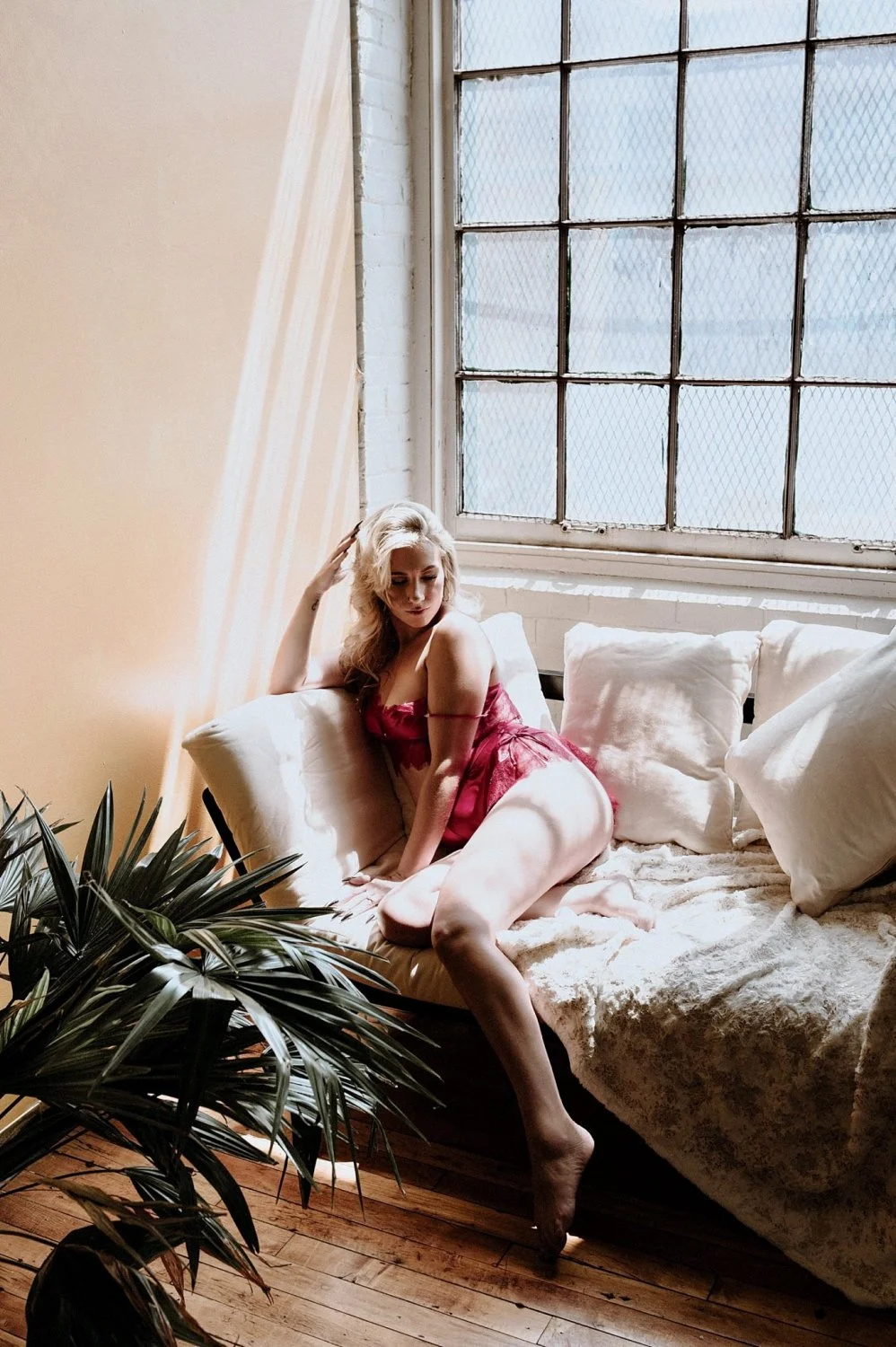 Delicious blonde boudoir image 10