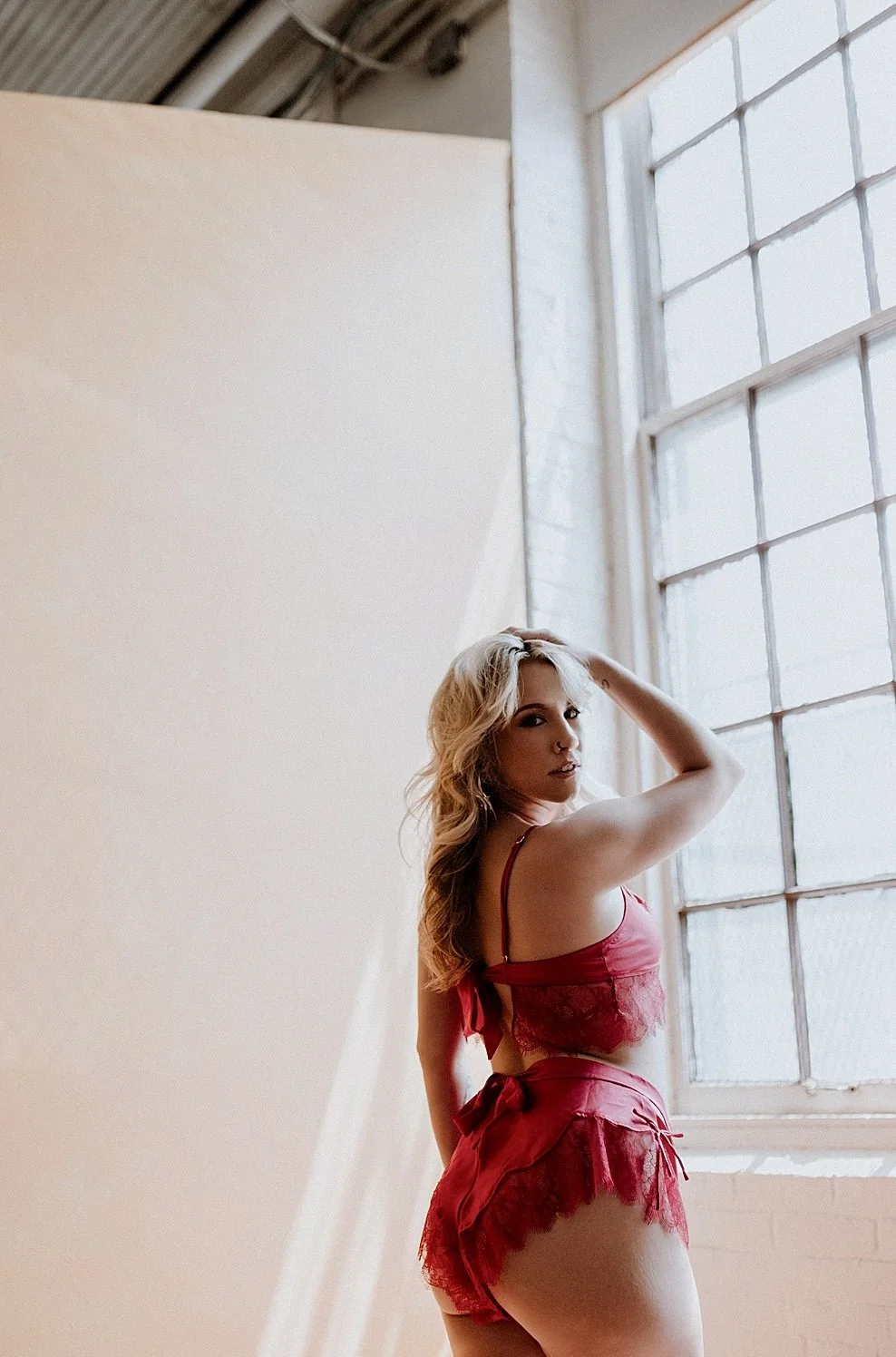 Delicious blonde boudoir image 12