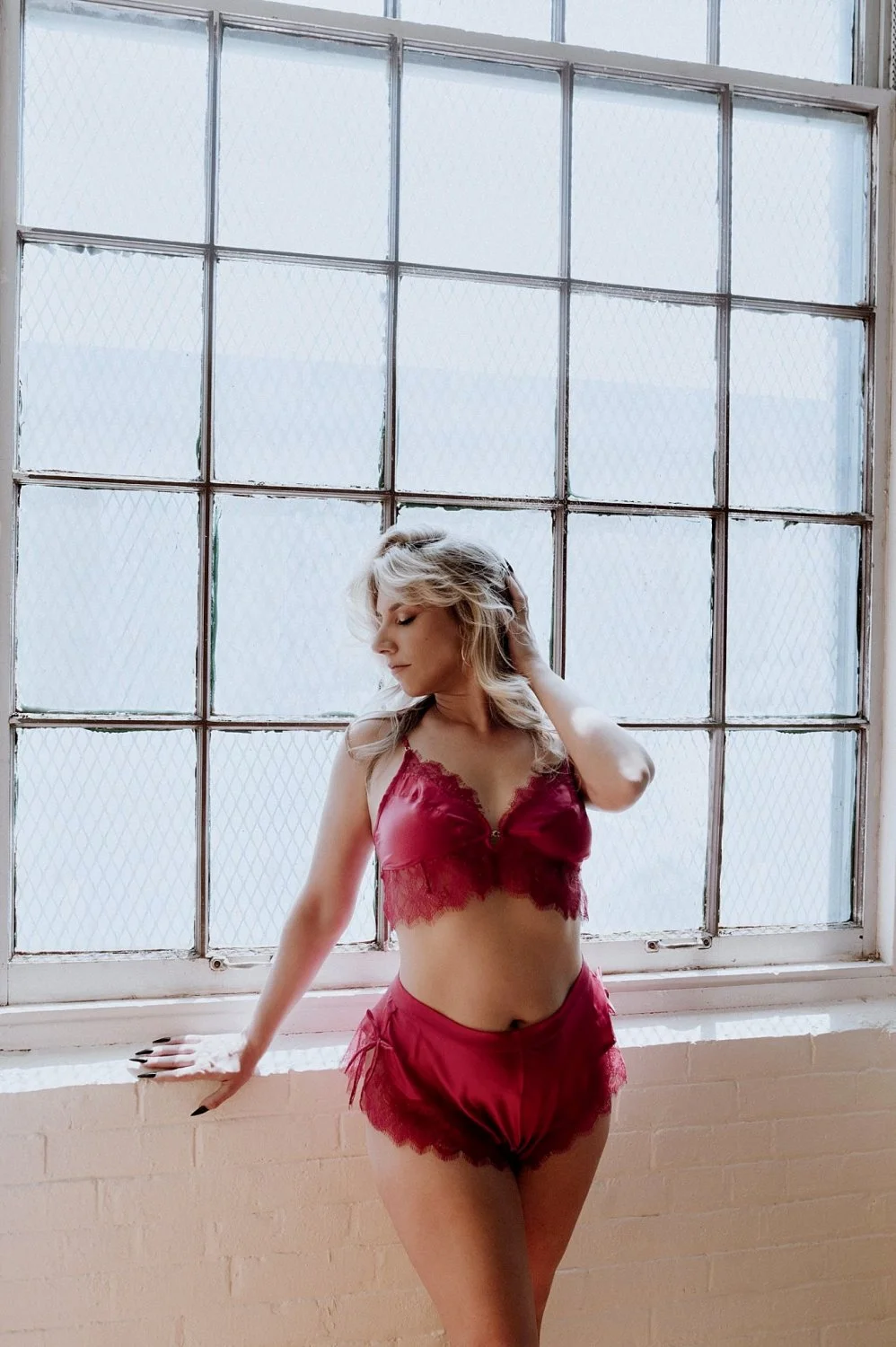 Delicious blonde boudoir image 15