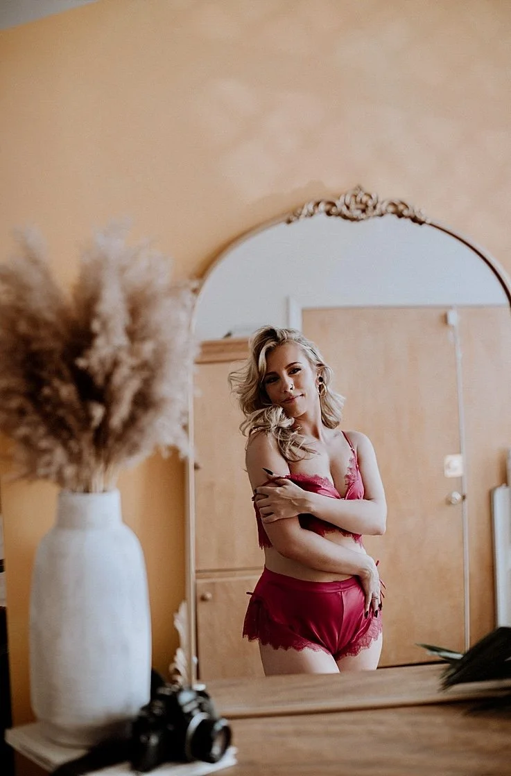 Delicious blonde boudoir image 5