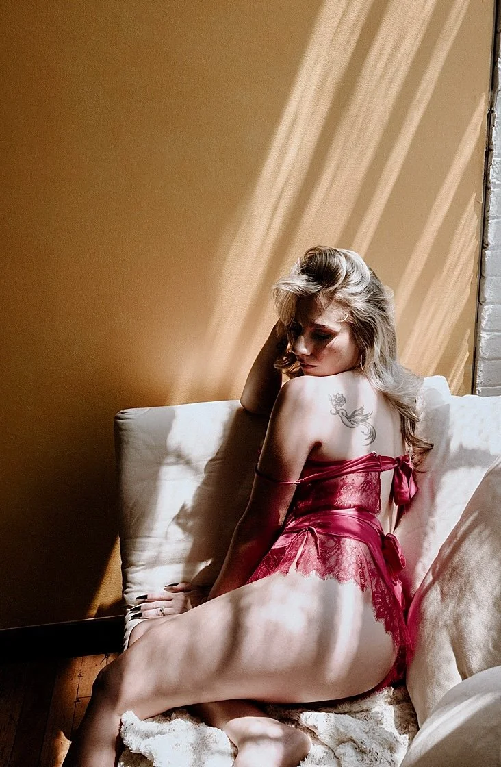 Delicious blonde boudoir image 8