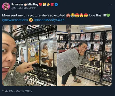 Her mom is excited of her daughter's latest porn release cover image
