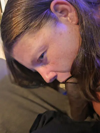 Thick white BBW sucking this nigger cock outside cover image
