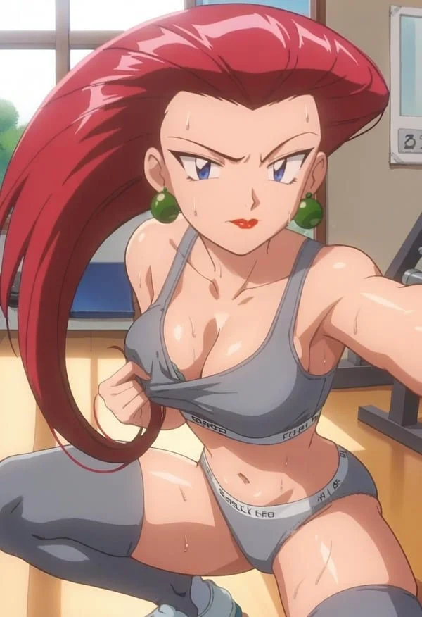Team Rocket Jessie plays with her fuck machine image 13