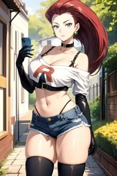 Team Rocket Jessie plays with her fuck machine image 15