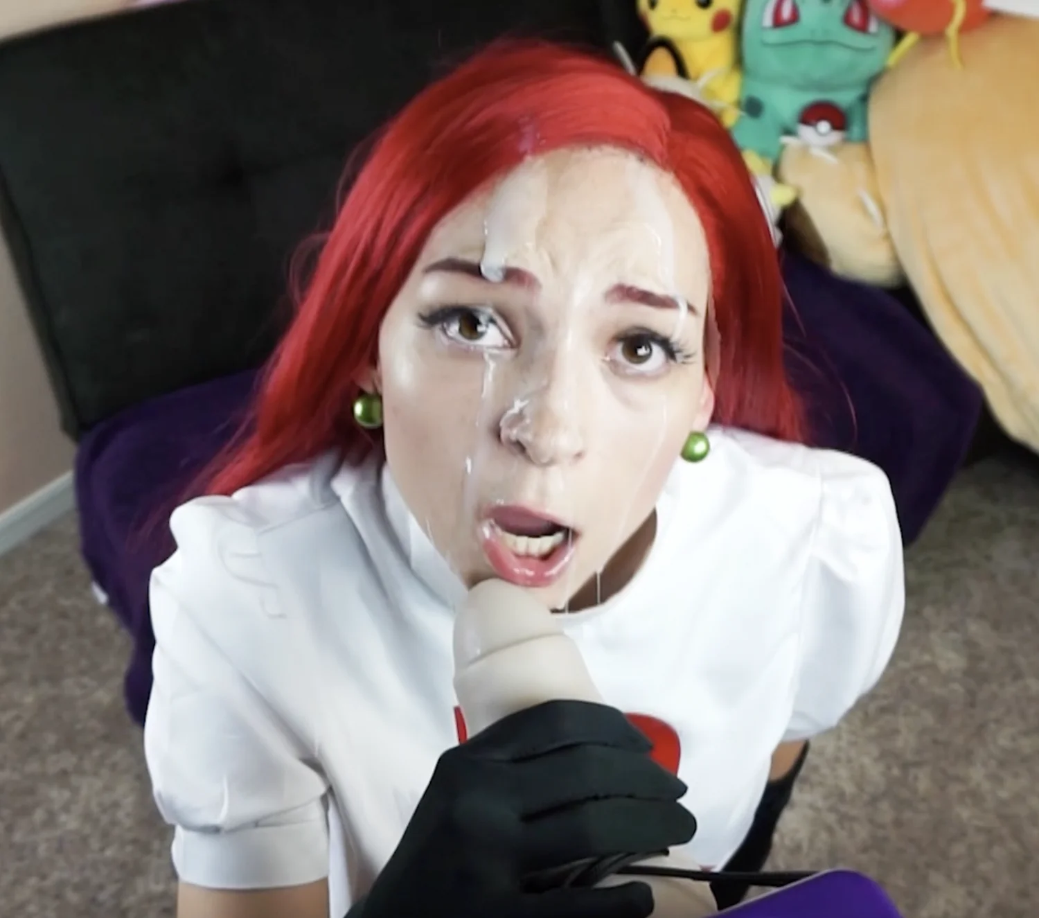 Team Rocket Jessie plays with her fuck machine image 7