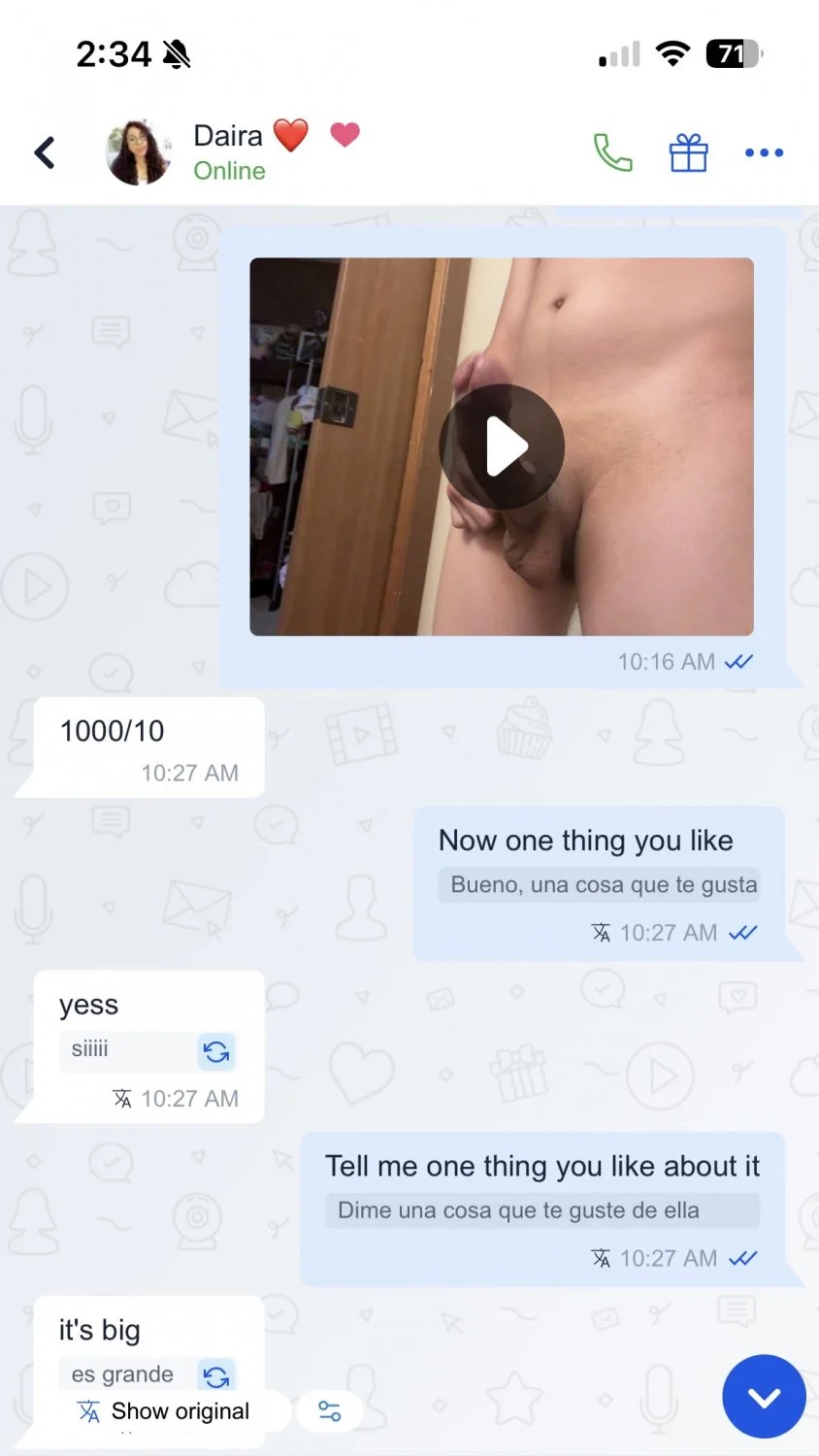 Argentina tongue out after seeing my cock image 3