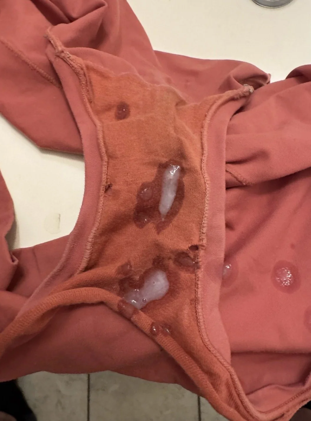 Quick cumshot on my latinas used panties message me if you do the same image 2