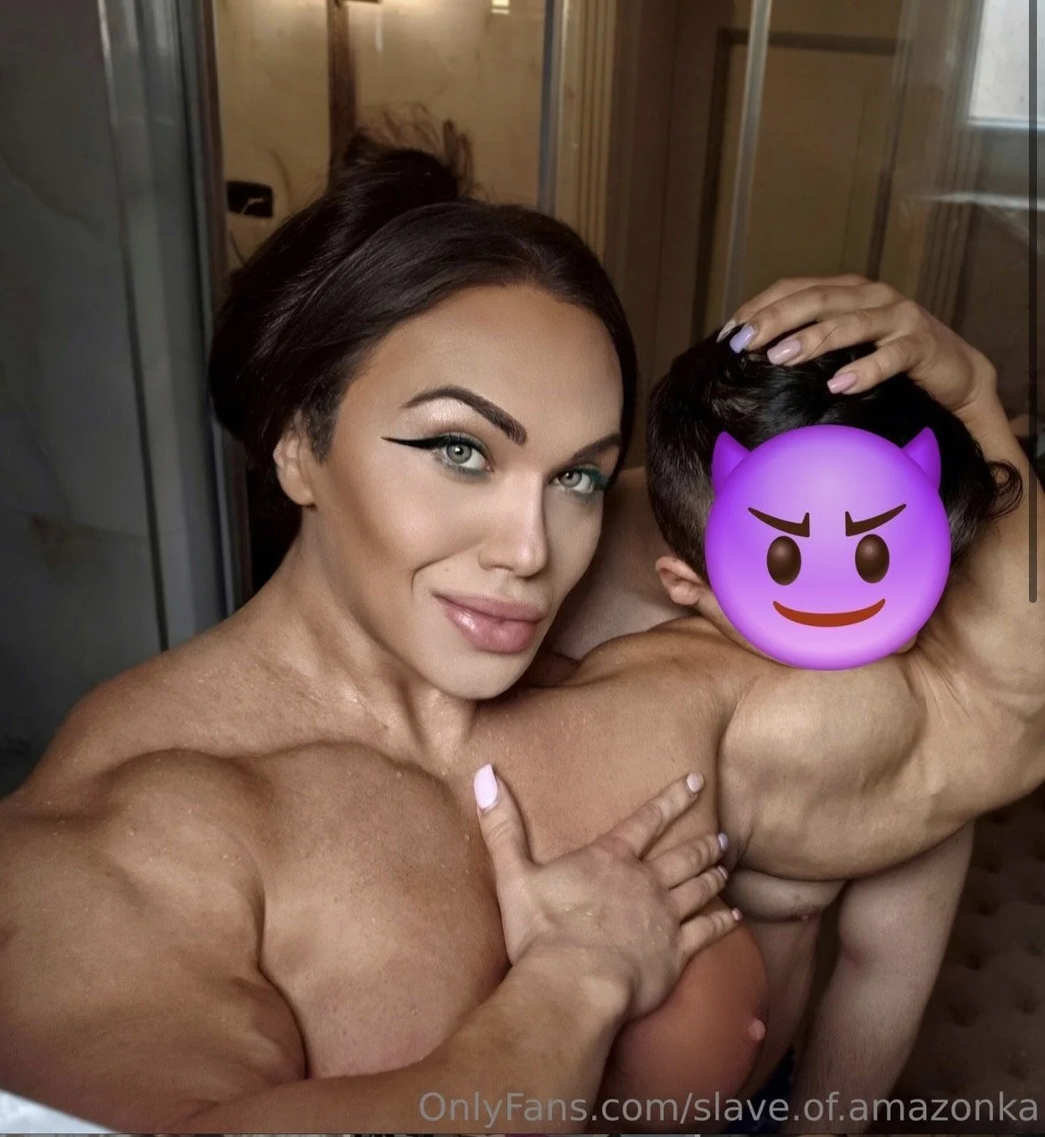 Outrageous show of bodybuilding nudism, shocking naked hypertrophic muscles in the nature image 12
