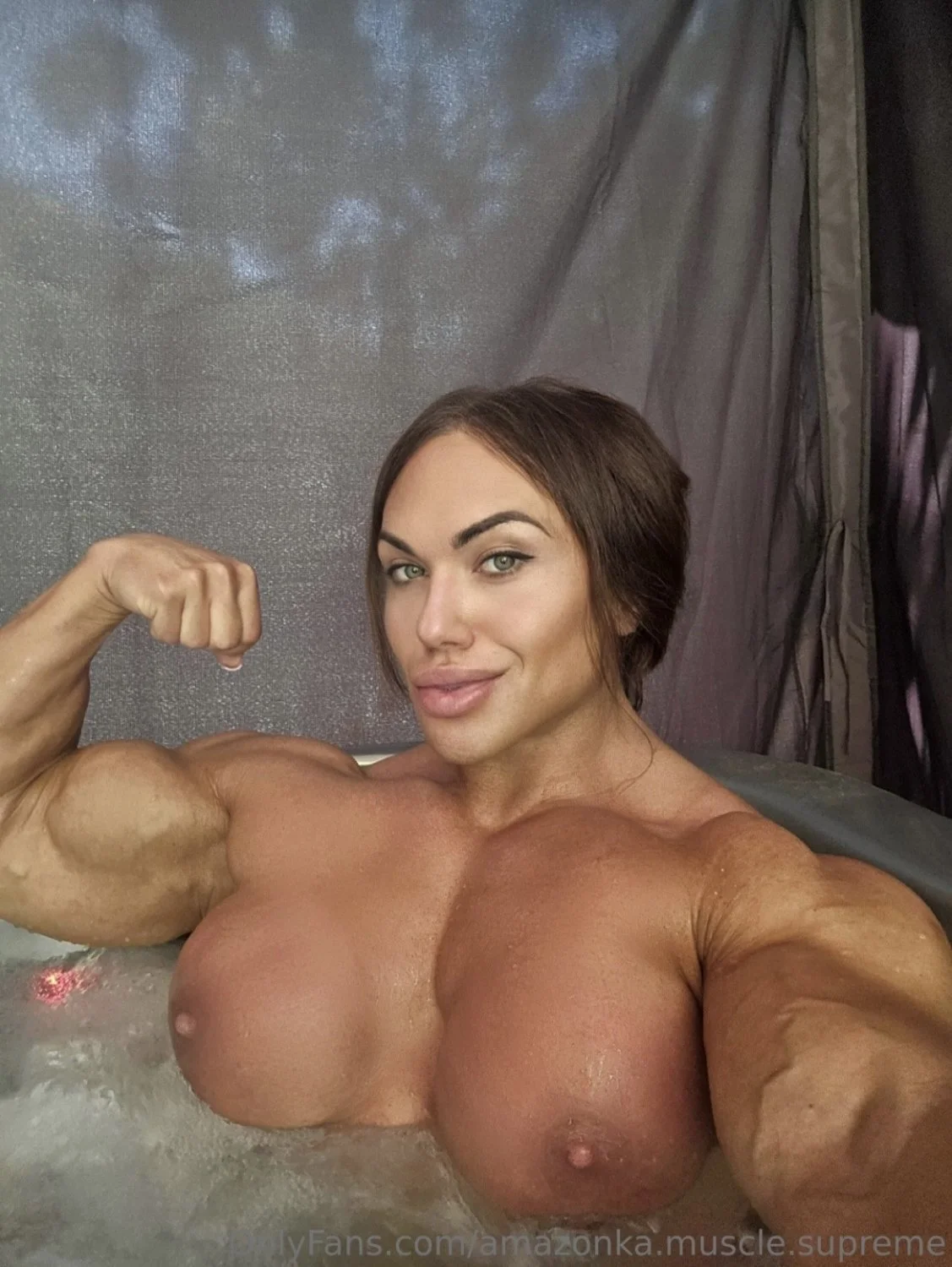 Outrageous show of bodybuilding nudism, shocking naked hypertrophic muscles in the nature image 8
