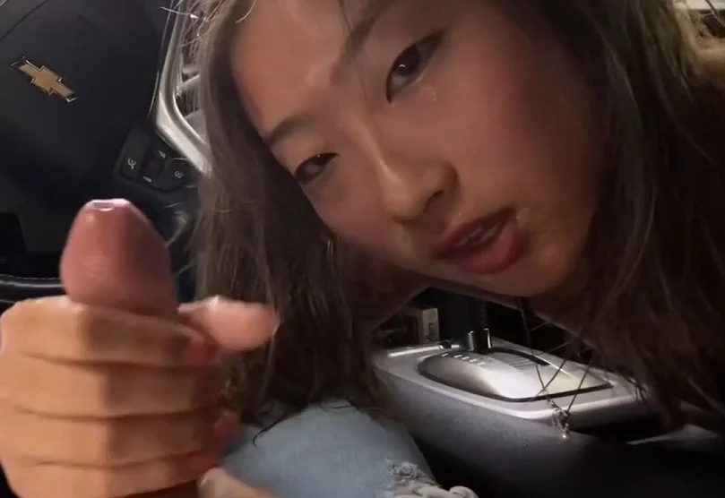 Innocent Asian College Girl Sucks Cock In Car main image