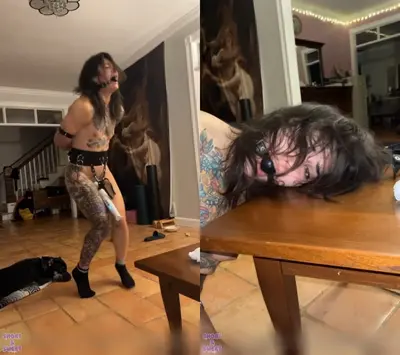 Bound And Made To Cum On Vibrator | amateur masturbating bdsm gag orgasm tattoo cover image