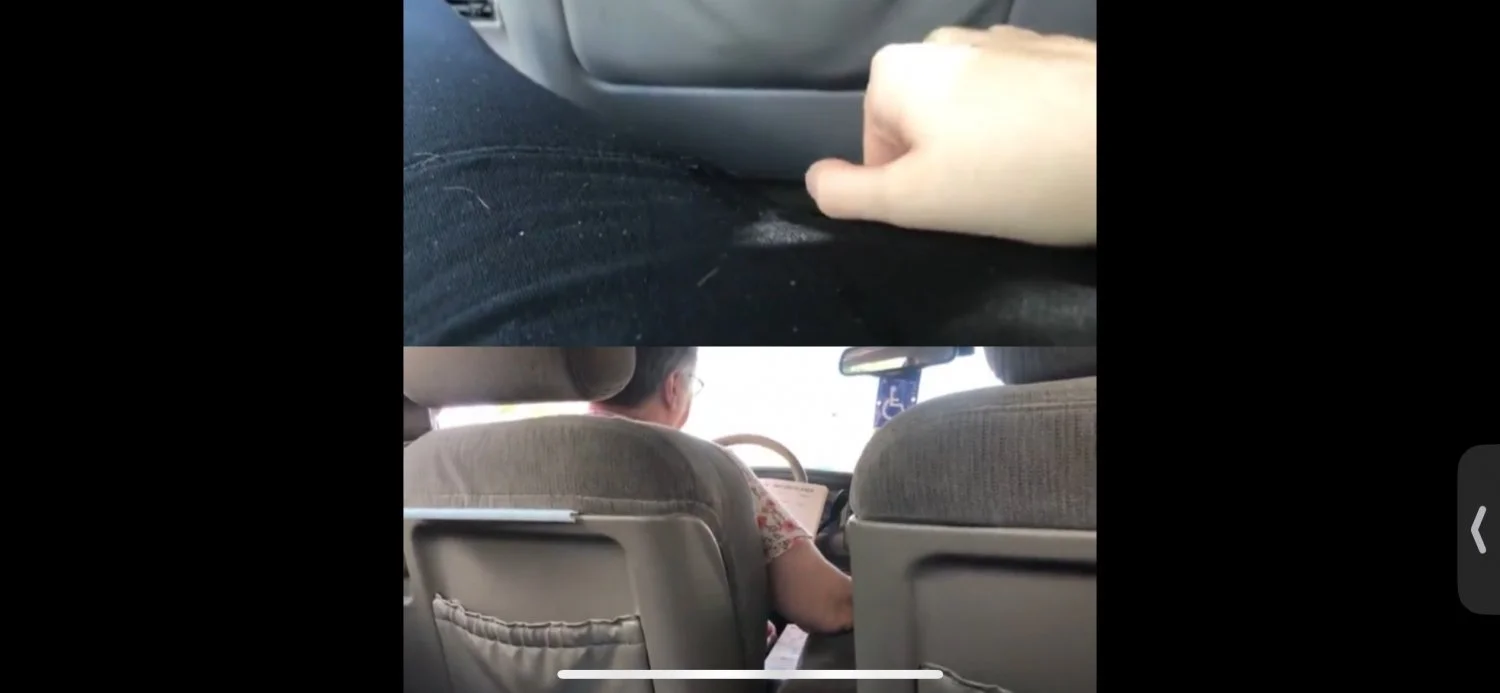 Daughter Masturbating Behind Her Dad In The Car main image