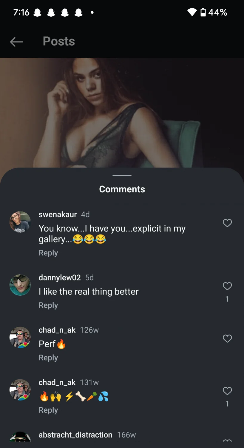 Lot of hot comments on her IG image 17