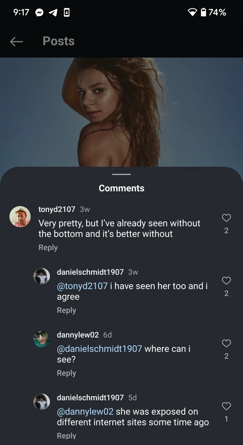Lot of hot comments on her IG image 18
