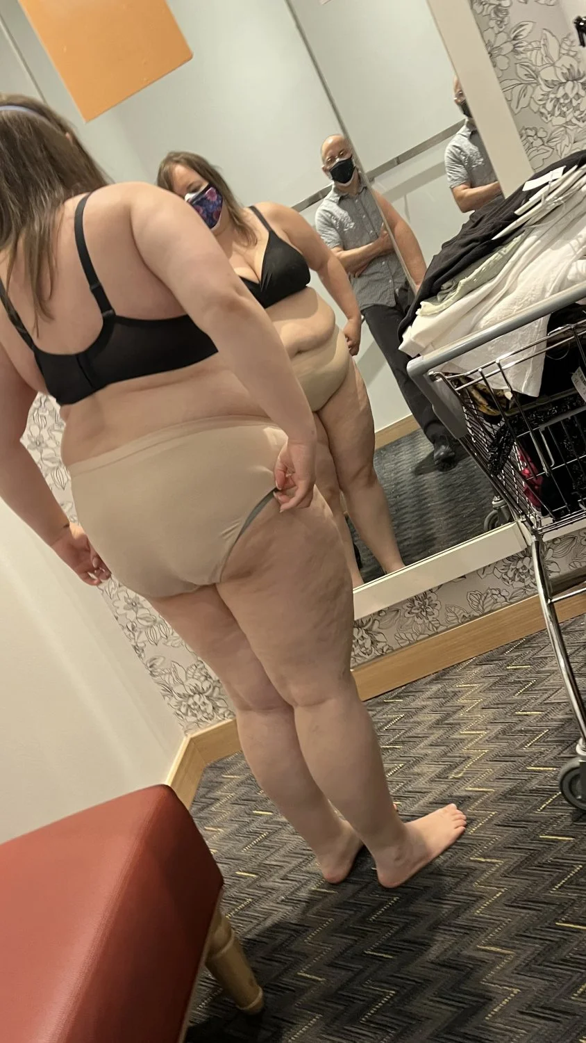 Perving out on my fat wife in the fitting room + more! Please repost image 12