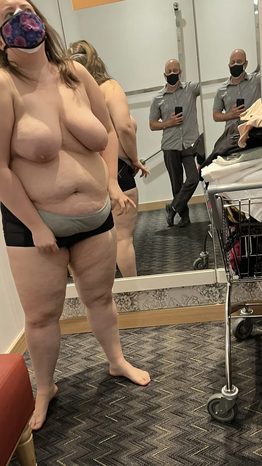 Perving out on my fat wife in the fitting room + more! Please repost image 15