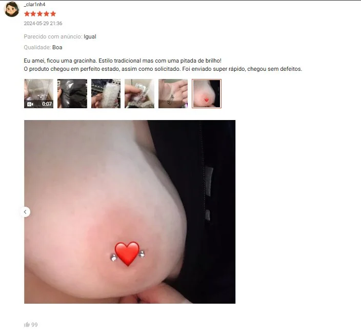 Avaliações da shopee - piercing no peito, prints 1.0 image 11
