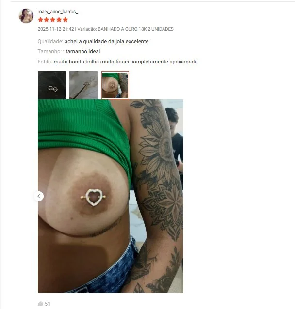 Avaliações da shopee - piercing no peito, prints 1.0 image 12