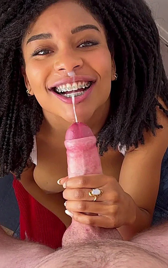 Curly Lightskin Gives Amazing Blowjob And Gets Cum Facial-Teen Huge Cum Facial image 7