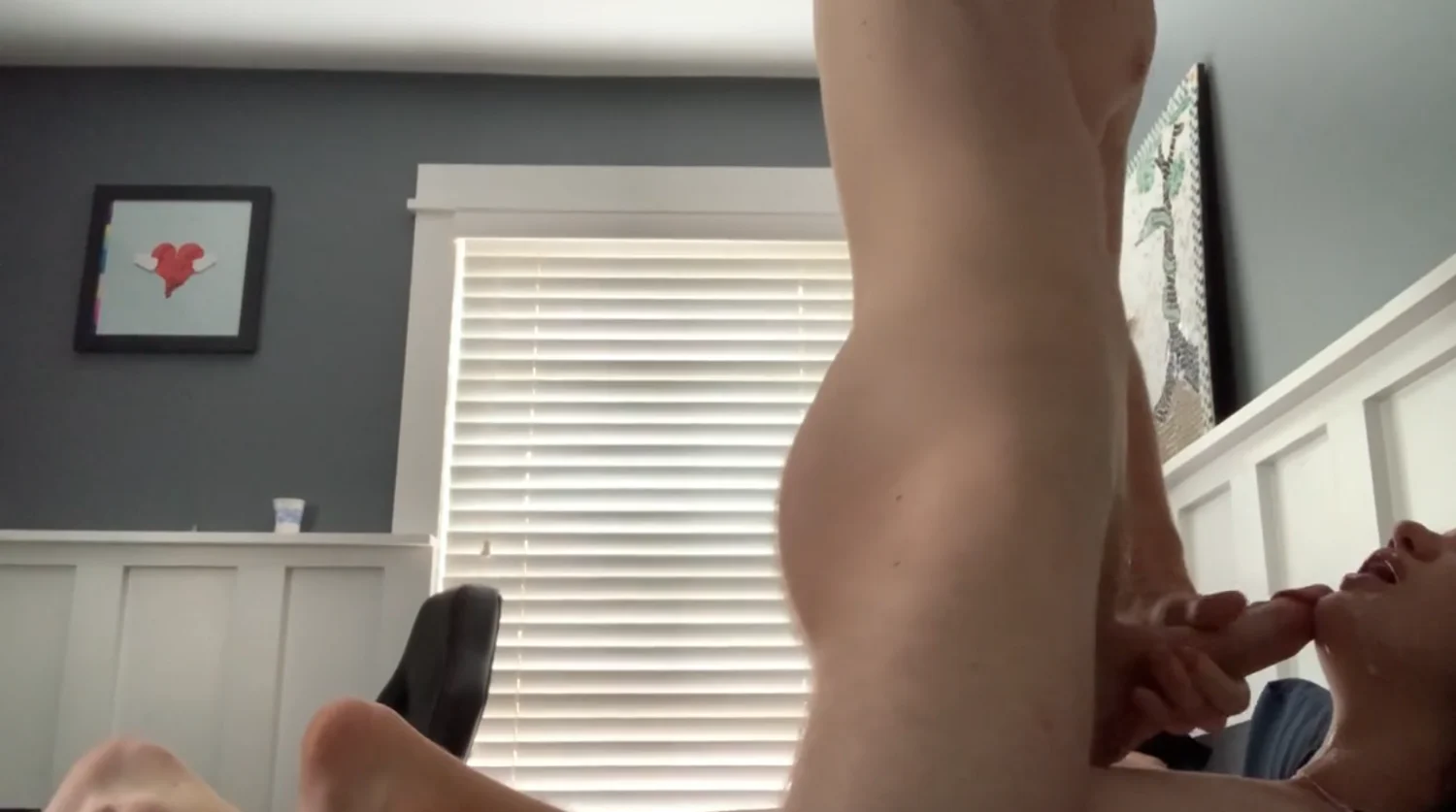 Cute tied college girl face fucked, fucked and facialized by bf in the dorm image 4