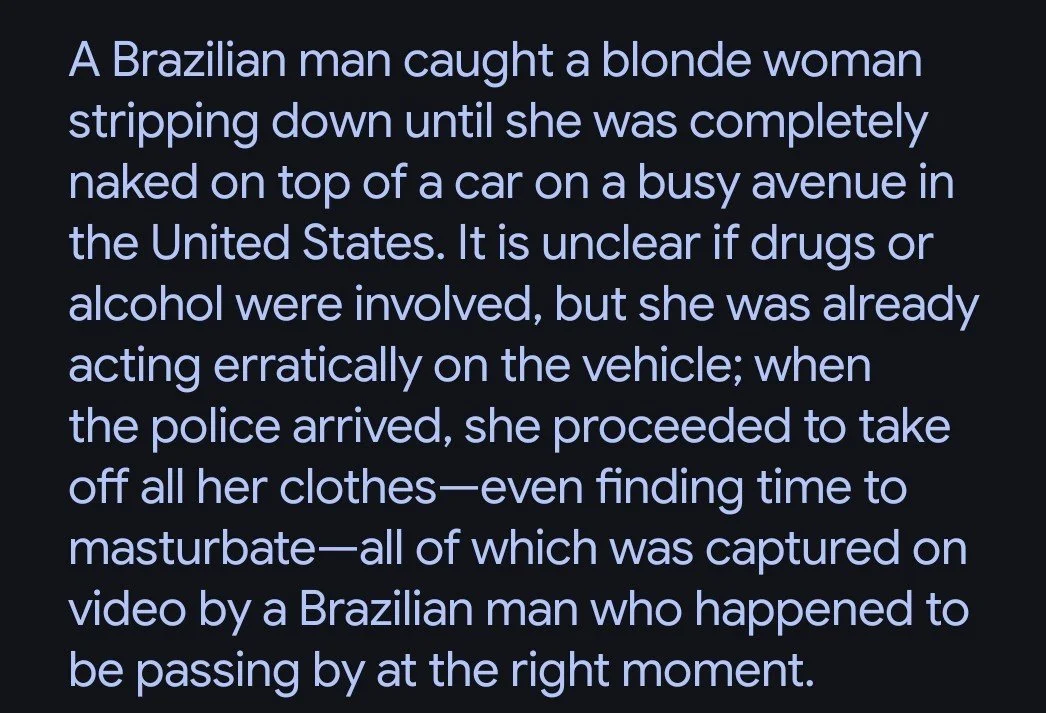 Blonde woman stripping down until she was completely naked on top of a car image 1