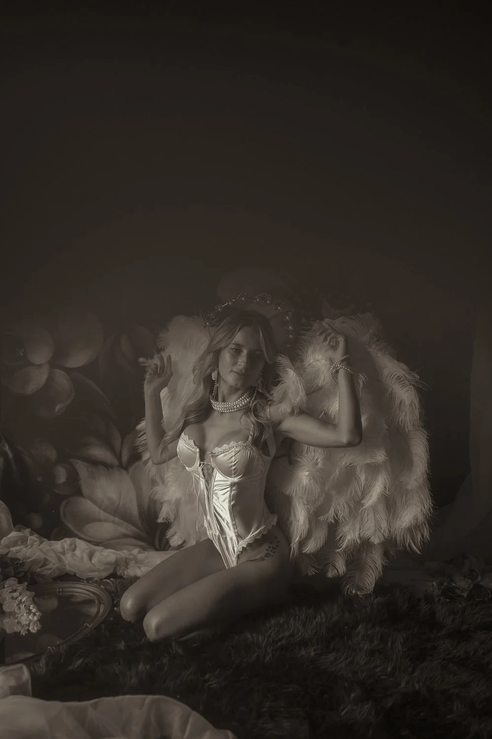 Busty blonde angel boudoir image 16