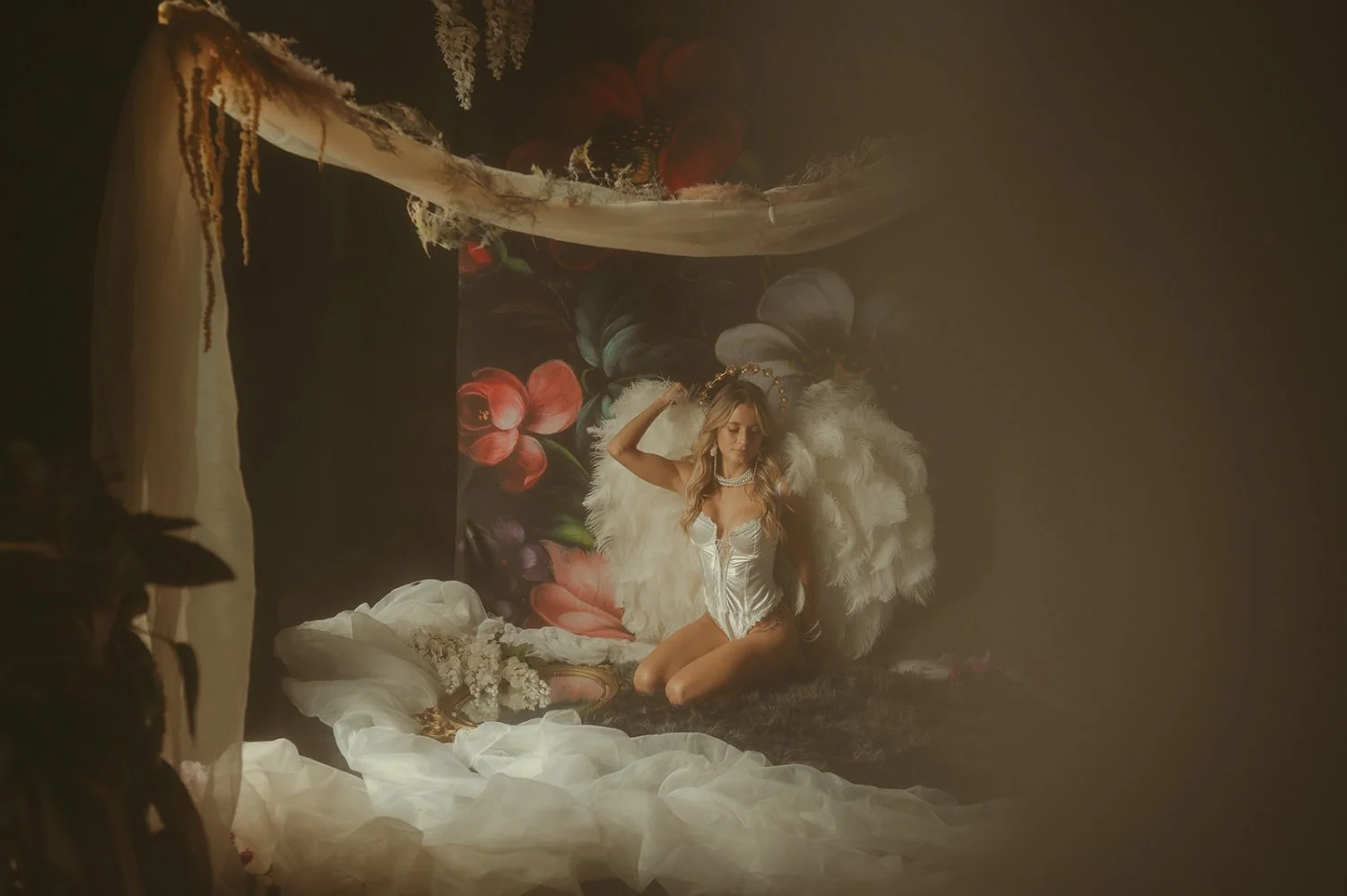 Busty blonde angel boudoir image 21