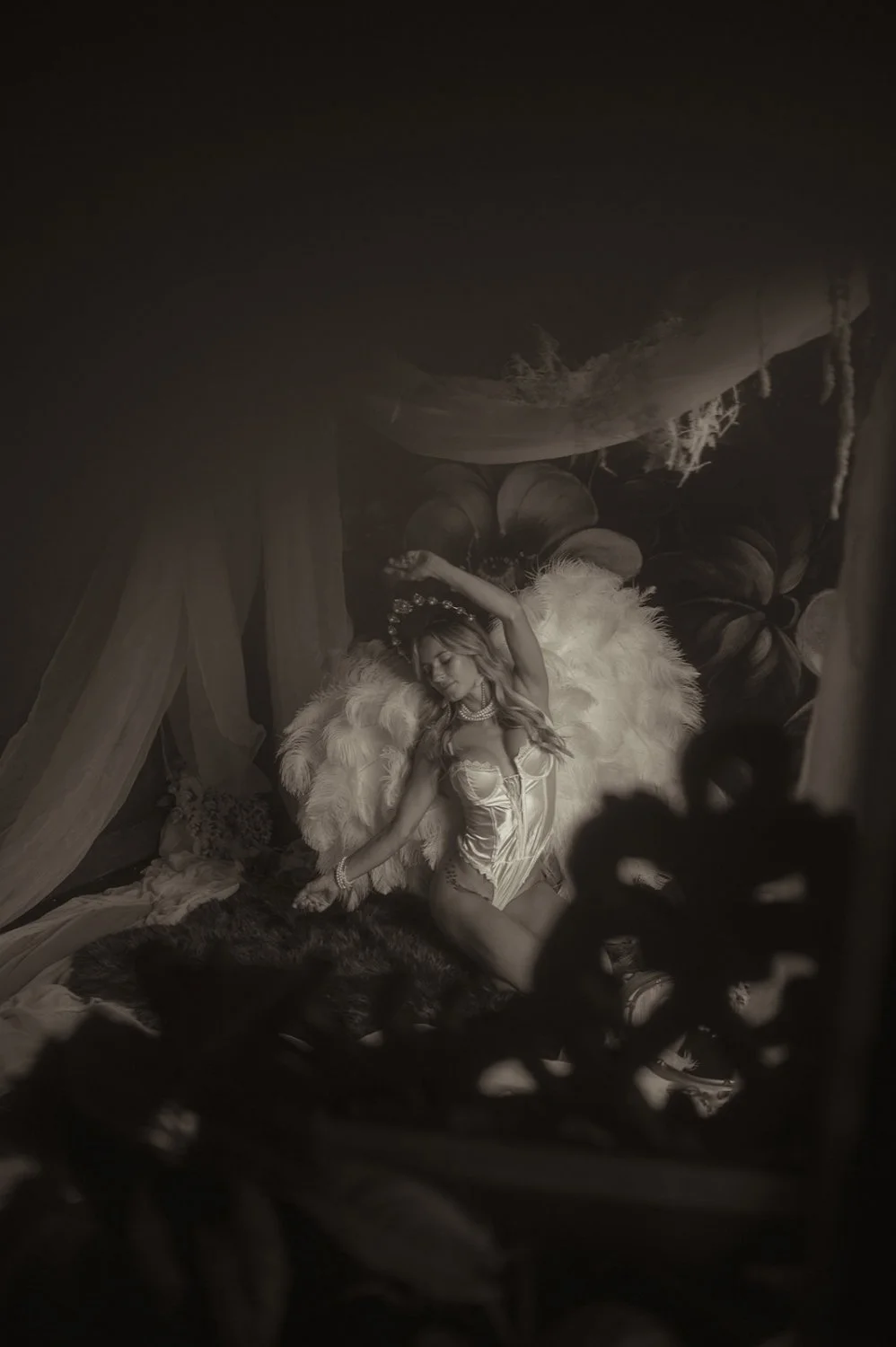 Busty blonde angel boudoir image 3