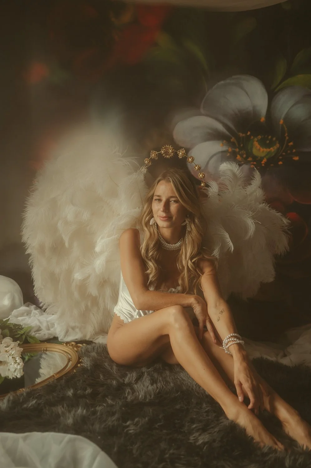 Busty blonde angel boudoir image 5