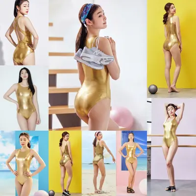 김연아 황금색 원피스 수영복 cover image