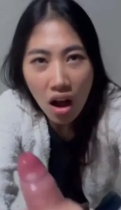 Pretty asian teen sucks big dick in the toilet cover image