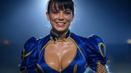 Celebrity Millie as Chun Li ai fakes image 14