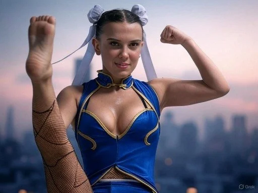 Celebrity Millie as Chun Li ai fakes image 16