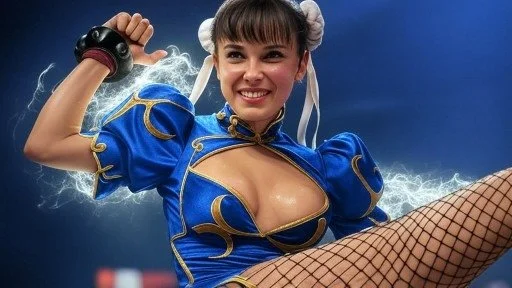 Celebrity Millie as Chun Li ai fakes image 6