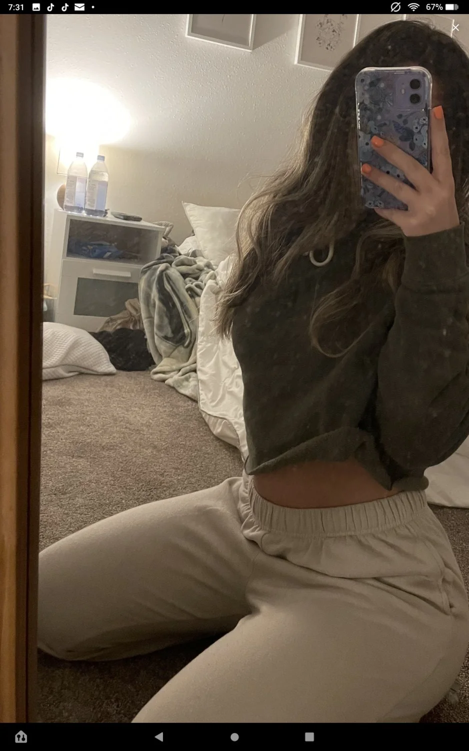 Hometown crush looks so good sucking this lucky guys cock in her room image 7
