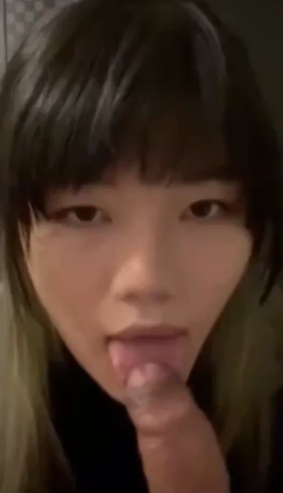 Cute asian teen gives blowjob main image