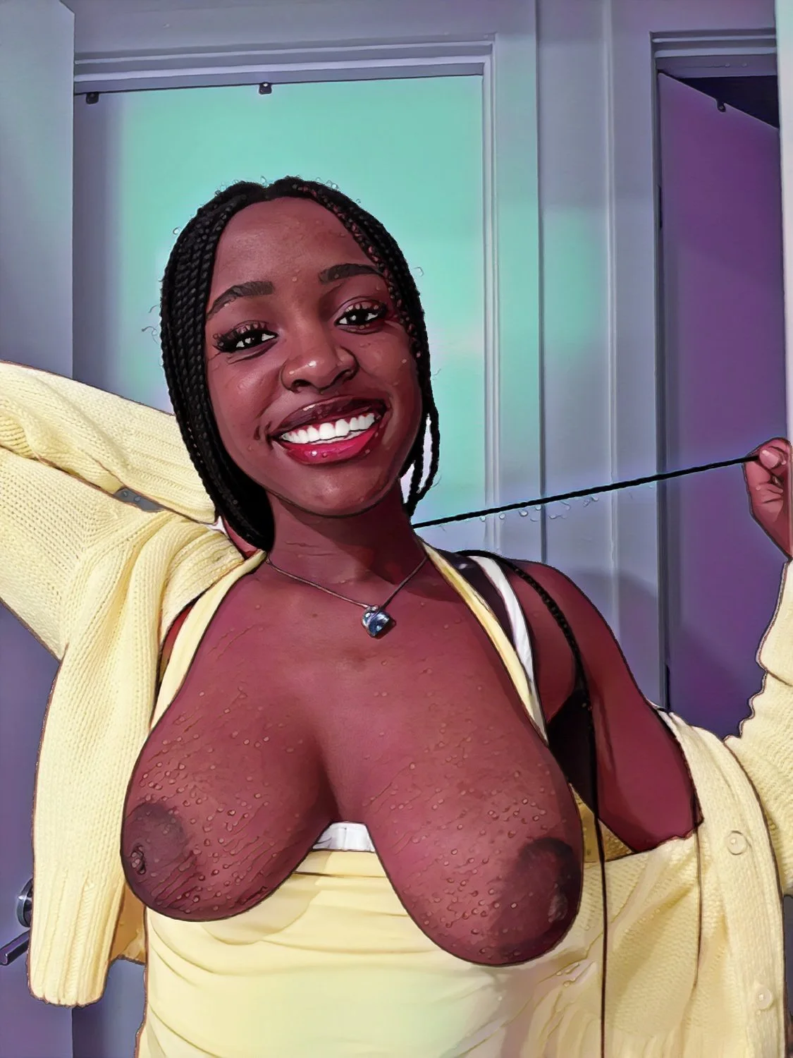Negra mulata em Cartoon e real image 48