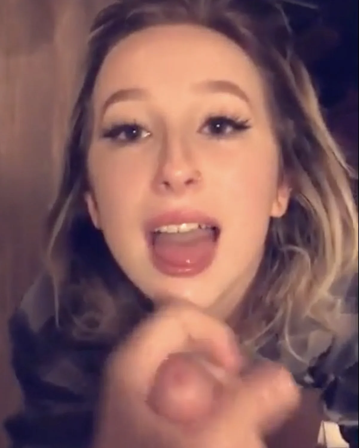 Pretty little cumslut gets her face splattered main image