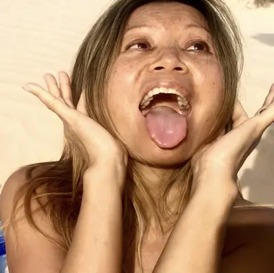 Asian milf beach blowjob and facial cover image