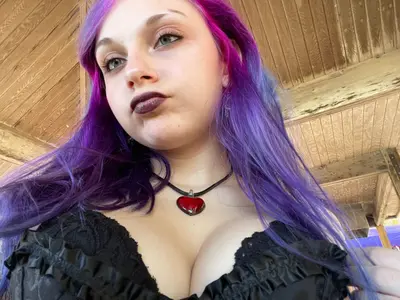 Pawg goth teen shows daddy her pretty pink pussy cover image