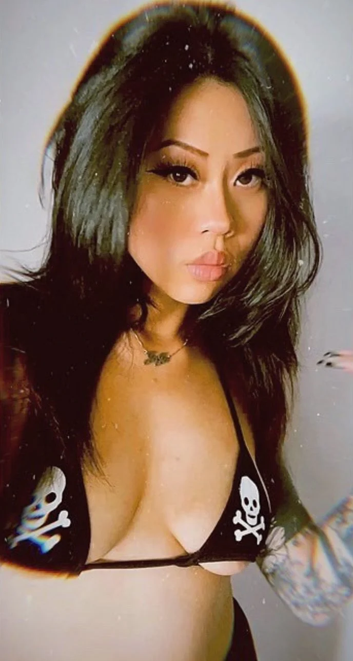Tatted Petite Asian stoner image 35